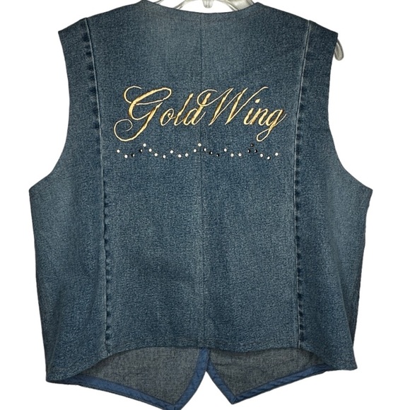 Gold Wing Denim Vest - Picture 1 of 5